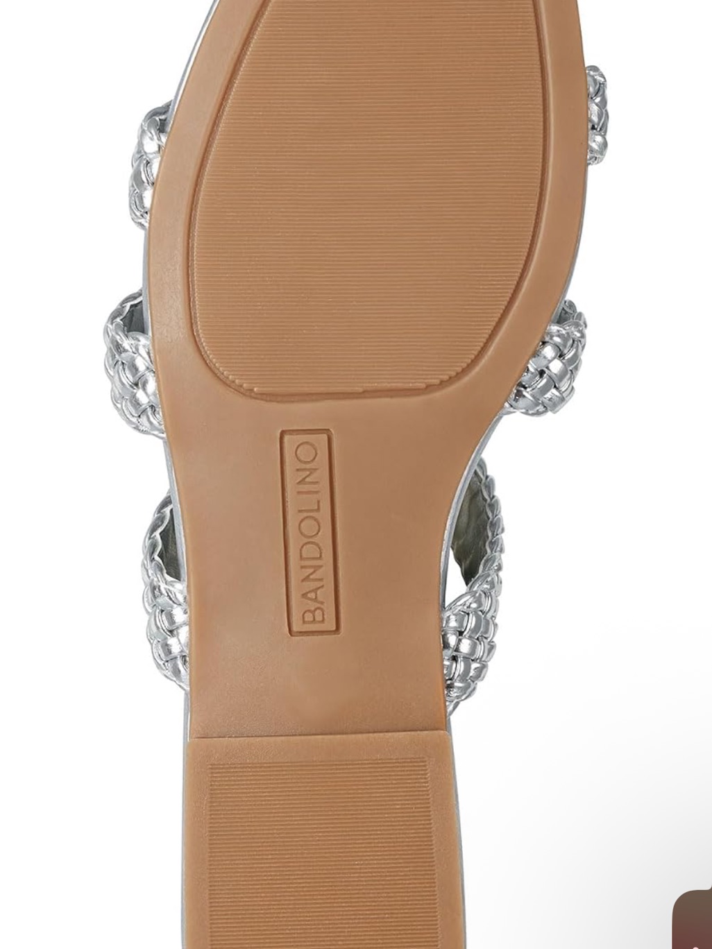Bandolino Woven Metallic Silver Slide Sandal - Women (Nwob) — image 4 of 8